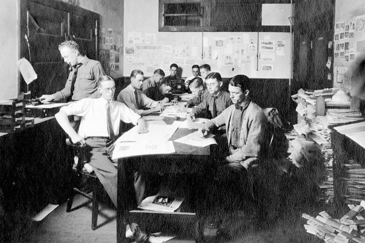 The Tecnique newspaper 1911 staff.