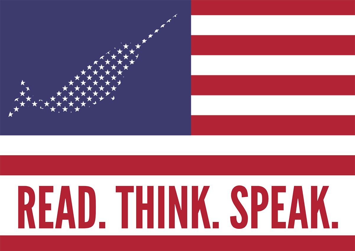 read think speak flag